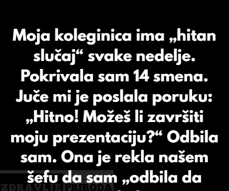 Moja koleginica je pokušala da me ponizi pred našim šefom — imala sam savršene dokaze Moja koleginica je pokušala da me ponizi pred našim šefom — imala sam savršene dokaze