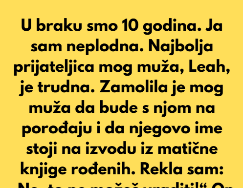 Neću dozvoliti da moj muž bude pratnja na porođaju svojoj najboljoj prijateljici — on je oženjen, nije na raspolaganju samohranim majkama. Neću dozvoliti da moj muž bude pratnja na porođaju svojoj najboljoj prijateljici — on je oženjen, nije na raspolaganju samohranim majkama.