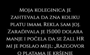 Otkrila sam svoju platu koleginici — sada je HR poništio moje unapređenje Otkrila sam svoju platu koleginici — sada je HR poništio moje unapređenje