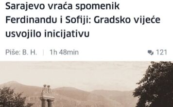 Sarajevo vraća spomenik Ferdinandu i Sofiji: Gradsko vijeće usvojilo inicijativu Sarajevo vraća spomenik Ferdinandu i Sofiji: Gradsko vijeće usvojilo inicijativu