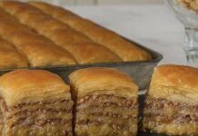 BAKLAVA SA ORASIMA I GOTOVIM KORAMA…Bogata sočna i aromatična savršena za ljubitelje tradicionalnih kolača… BAKLAVA SA ORASIMA I GOTOVIM KORAMA…Bogata sočna i aromatična savršena za ljubitelje tradicionalnih kolača…