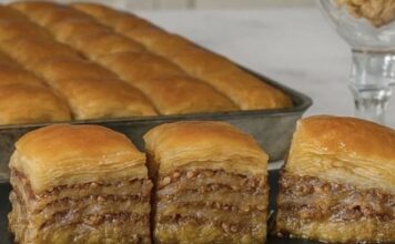 BAKLAVA SA ORASIMA I GOTOVIM KORAMA…Bogata sočna i aromatična savršena za ljubitelje tradicionalnih kolača… BAKLAVA SA ORASIMA I GOTOVIM KORAMA…Bogata sočna i aromatična savršena za ljubitelje tradicionalnih kolača…