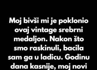 Moj bivši mi je poklonio ovaj vintage srebrni medaljon. Nakon što smo raskinuli, bacila sam ga u ladicu. Moj bivši mi je poklonio ovaj vintage srebrni medaljon. Nakon što smo raskinuli, bacila sam ga u ladicu.