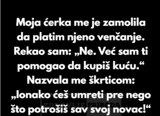 Moja ćerka je htela da platim njeno venčanje — ja sam dao novac nekome ko ga je zaista zaslužio. Moja ćerka je htela da platim njeno venčanje — ja sam dao novac nekome ko ga je zaista zaslužio.