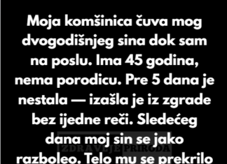 “Moja komšinica je čuvala mog dvogodišnjeg sina dok sam bila na poslu. Ima 45 godina, nema porodicu.” “Moja komšinica je čuvala mog dvogodišnjeg sina dok sam bila na poslu. Ima 45 godina, nema porodicu.”