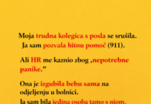 “Moja trudna kolegica Sara se srušila za svojim stolom u utorak, a niko se nije pomjerio. Ja sam pozvala hitnu pomoć.” “Moja trudna kolegica Sara se srušila za svojim stolom u utorak, a niko se nije pomjerio. Ja sam pozvala hitnu pomoć.”