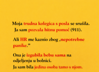“Moja trudna kolegica Sara se srušila za svojim stolom u utorak, a niko se nije pomjerio. Ja sam pozvala hitnu pomoć.” “Moja trudna kolegica Sara se srušila za svojim stolom u utorak, a niko se nije pomjerio. Ja sam pozvala hitnu pomoć.”