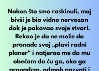 Nakon što smo raskinuli, moj bivši je bio vidno nervozan dok je pakovao svoje stvari. Nakon što smo raskinuli, moj bivši je bio vidno nervozan dok je pakovao svoje stvari.