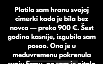 “Platila sam hranu svojoj cimerki sa fakulteta, Alyssi, kada je bila bez novca i borila se.” “Platila sam hranu svojoj cimerki sa fakulteta, Alyssi, kada je bila bez novca i borila se.”