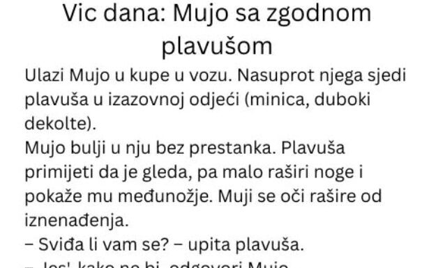 Vic dana: Mujo sa zgodnom plavušom Vic dana: Mujo sa zgodnom plavušom