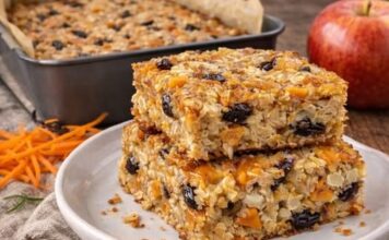 Zdraviji kolač od ovsenih pahuljica, jabuke i šargarepe, bez šećera i bez brašna Zdraviji kolač od ovsenih pahuljica, jabuke i šargarepe, bez šećera i bez brašna