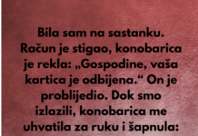 “Bila sam na sastanku i on je bio tako sladak. Kada je stigao račun, konobarica ga je pogledala i rekla” “Bila sam na sastanku i on je bio tako sladak. Kada je stigao račun, konobarica ga je pogledala i rekla”