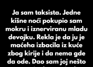 Ja sam taksista. Jedne kišne noći pokupio sam mokru i iznerviranu mladu devojku. Ja sam taksista. Jedne kišne noći pokupio sam mokru i iznerviranu mladu devojku.
