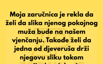 Moja zaručnica želi da postavi slike svog pokojnog muža svuda po našem vjenčanju, ali ja to odbijam prihvatiti. Moja zaručnica želi da postavi slike svog pokojnog muža svuda po našem vjenčanju, ali ja to odbijam prihvatiti.