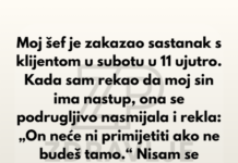 Neću dozvoliti da moj šef omalovažava moje dijete — ja sam prije svega majka, a tek onda zaposlenica. Neću dozvoliti da moj šef omalovažava moje dijete — ja sam prije svega majka, a tek onda zaposlenica.
