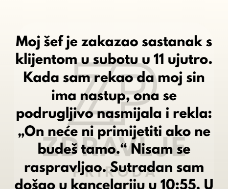 Neću dozvoliti da moj šef omalovažava moje dijete — ja sam prije svega majka, a tek onda zaposlenica. Neću dozvoliti da moj šef omalovažava moje dijete — ja sam prije svega majka, a tek onda zaposlenica.