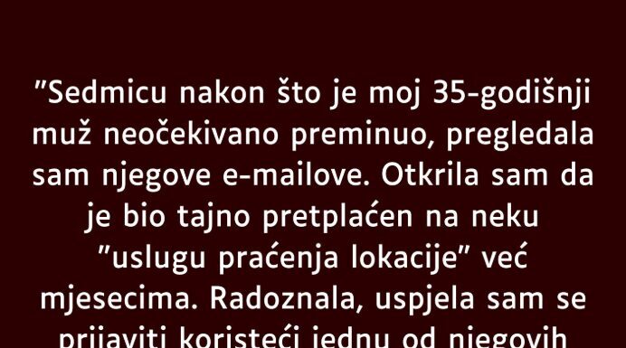 “Sedmicu nakon što je moj 35-godišnji muž neočekivano preminuo…” “Sedmicu nakon što je moj 35-godišnji muž neočekivano preminuo…”