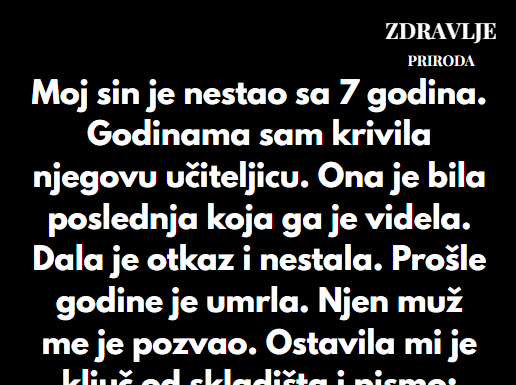 “Šest godina sam krivila učiteljicu svog sina, gospođu Alder, za dan kada je nestao sa 7 godina” “Šest godina sam krivila učiteljicu svog sina, gospođu Alder, za dan kada je nestao sa 7 godina”