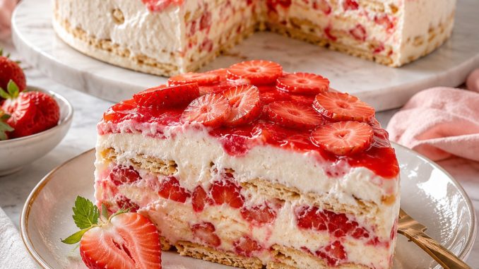 KEKS TORTA SA JAGODAMA – bez pečenja, gotova za 15 minuta KEKS TORTA SA JAGODAMA – bez pečenja, gotova za 15 minuta