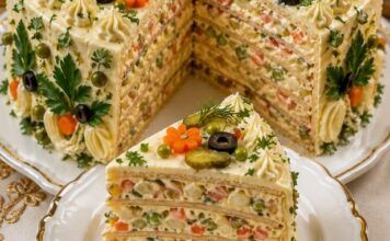 POSNA RUSKA SALATA TORTA – slavska bomba koja nestaje prije svega! POSNA RUSKA SALATA TORTA – slavska bomba koja nestaje prije svega!
