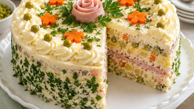 SALATA „RUSKA“ TORTA dekorativna, kremasta i savršena za svaku trpezu! SALATA „RUSKA“ TORTA dekorativna, kremasta i savršena za svaku trpezu!