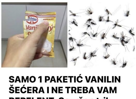 SAMO 1 PAKETIĆ VANILIN ŠEĆERA I NE TREBA VAM REPELENT: Savršen trik za omražene komarce, djeluje bolje od kemije! SAMO 1 PAKETIĆ VANILIN ŠEĆERA I NE TREBA VAM REPELENT: Savršen trik za omražene komarce, djeluje bolje od kemije!