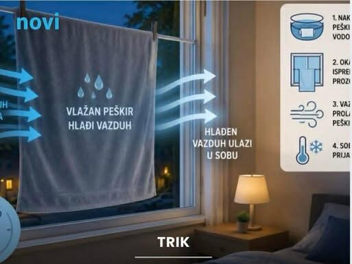 Trik koji rashlađuje spavaću sobu za 5 minuta bez klime i ventilatora: Treba vam samo peškir Trik koji rashlađuje spavaću sobu za 5 minuta bez klime i ventilatora: Treba vam samo peškir