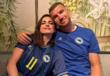 Amra i Edin Džeko pozirali zagrljeni u bojama bh. reprezentacije u SAD-u, fotografija privukla pažnju navijača Amra i Edin Džeko pozirali zagrljeni u bojama bh. reprezentacije u SAD-u, fotografija privukla pažnju navijača