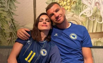 Amra i Edin Džeko pozirali zagrljeni u bojama bh. reprezentacije u SAD-u, fotografija privukla pažnju navijača Amra i Edin Džeko pozirali zagrljeni u bojama bh. reprezentacije u SAD-u, fotografija privukla pažnju navijača