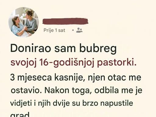 Donirala sam bubreg svojoj pastorki, a onda su ona i moj muž nestali iz mog života Donirala sam bubreg svojoj pastorki, a onda su ona i moj muž nestali iz mog života