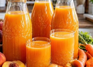 Od 3 kg breskvi, 2 kg kajsija i 1 kg šargarepe – 12 litara gustog soka za cijelu porodicu! Od 3 kg breskvi, 2 kg kajsija i 1 kg šargarepe – 12 litara gustog soka za cijelu porodicu!