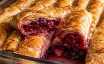 PITA SA VIŠNJAMA I GRIZOM – sočna, zalivena i gotova za 30 minuta! PITA SA VIŠNJAMA I GRIZOM – sočna, zalivena i gotova za 30 minuta!