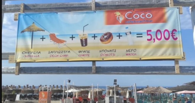 Ponuda s plaže izazvala nevjericu: Kafa, ležaljka, krofna i voda za samo 5 eura Ponuda s plaže izazvala nevjericu: Kafa, ležaljka, krofna i voda za samo 5 eura