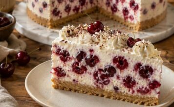 Posna voćna torta sa višnjama bez pečenja – kremasta i svečana Posna voćna torta sa višnjama bez pečenja – kremasta i svečana