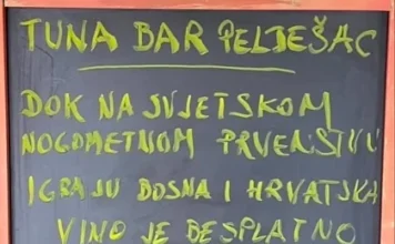 Tuna bar Pelješac oduševio ponudom za Svjetsko prvenstvo: Besplatno vino sve dok se BiH i Hrvatska takmiče Tuna bar Pelješac oduševio ponudom za Svjetsko prvenstvo: Besplatno vino sve dok se BiH i Hrvatska takmiče