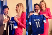 Uputila i poruku Zmajevima: Amra Šabić-El-Rayess gradonačelniku New Yorka uručila dres Edina Džeke Uputila i poruku Zmajevima: Amra Šabić-El-Rayess gradonačelniku New Yorka uručila dres Edina Džeke