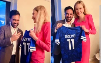 Uputila i poruku Zmajevima: Amra Šabić-El-Rayess gradonačelniku New Yorka uručila dres Edina Džeke Uputila i poruku Zmajevima: Amra Šabić-El-Rayess gradonačelniku New Yorka uručila dres Edina Džeke