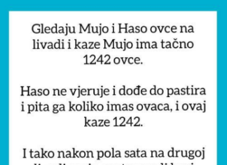 VIC OD KOJEG ĆETE PLAKATI OD SMIJEHA: Gledaju Mujo i Haso ovce… VIC OD KOJEG ĆETE PLAKATI OD SMIJEHA: Gledaju Mujo i Haso ovce…