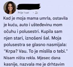 Naslijedila je samo stari šal nakon majčine smrti, a nekoliko sedmica kasnije jedan telefonski poziv promijenio je njen pogled na sve Naslijedila je samo stari šal nakon majčine smrti, a nekoliko sedmica kasnije jedan telefonski poziv promijenio je njen pogled na sve