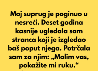 Deset godina nakon što je moj suprug preminuo, šetala sam gradom kada sam ugledala muškarca koji je toliko ličio na njega da sam se zaustavila nasred ulice. Nije to bilo samo lice. Deset godina nakon što je moj suprug preminuo, šetala sam gradom kada sam ugledala muškarca koji je toliko ličio na njega da sam se zaustavila nasred ulice. Nije to bilo samo lice.