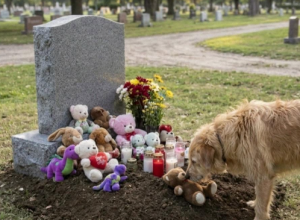 Godinu dana nepoznati je pas svakog jutra dolazio na grob mog pokojnog sina i ležao kraj njegovog imena — a onda se jednog dana pojavio u mom dvorištu s igračkom koju sam odmah prepoznala Godinu dana nepoznati je pas svakog jutra dolazio na grob mog pokojnog sina i ležao kraj njegovog imena — a onda se jednog dana pojavio u mom dvorištu s igračkom koju sam odmah prepoznala
