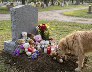 Godinu dana nepoznati je pas svakog jutra dolazio na grob mog pokojnog sina i ležao kraj njegovog imena — a onda se jednog dana pojavio u mom dvorištu s igračkom koju sam odmah prepoznala Godinu dana nepoznati je pas svakog jutra dolazio na grob mog pokojnog sina i ležao kraj njegovog imena — a onda se jednog dana pojavio u mom dvorištu s igračkom koju sam odmah prepoznala