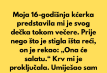 Moja 16-godišnja kćerka predstavila mi je svog dečka tokom večere. Prije nego što je konobarica stigla pogledati u nju, on je rekao: „Ona će salatu.“ Krv mi je proključala. Umiješao sam se: „Ona može sama naručiti.“ Naručila je cheeseburger. Moja 16-godišnja kćerka predstavila mi je svog dečka tokom večere. Prije nego što je konobarica stigla pogledati u nju, on je rekao: „Ona će salatu.“ Krv mi je proključala. Umiješao sam se: „Ona može sama naručiti.“ Naručila je cheeseburger.