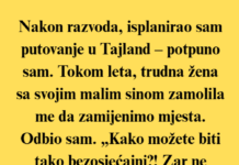 Nakon razvoda, rezervirao sam putovanje u Tajland, potpuno sam, samo da na neko vrijeme pobjegnem od vlastitih misli. Nakon razvoda, rezervirao sam putovanje u Tajland, potpuno sam, samo da na neko vrijeme pobjegnem od vlastitih misli.