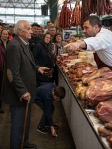 „Produži dalje, starče! Ovdje nema mjesta za tvoje sitniše.“ „Produži dalje, starče! Ovdje nema mjesta za tvoje sitniše.“