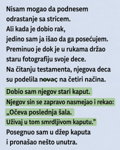 Svi su mu se smejali kada je od pokojnog ujaka nasledio stari kaput: Dva dana kasnije pronašao je skriveno pismo koje mu je zauvek promenilo život Svi su mu se smejali kada je od pokojnog ujaka nasledio stari kaput: Dva dana kasnije pronašao je skriveno pismo koje mu je zauvek promenilo život
