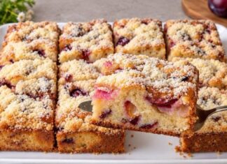 BAKIN KOLAČ SA ŠLJIVAMA: Sve po „8 kašika” gotov za 5 minuta!Jednostavno i bez vage! 😋