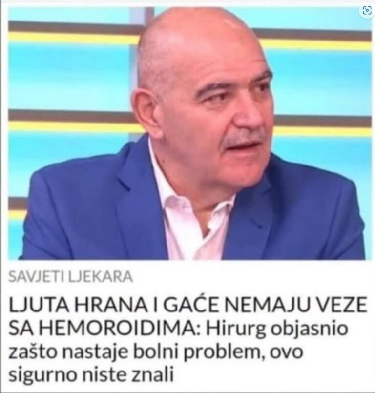 LJUTA HRANA I GAĆE NEMAJU VEZE SA HEMOROIDIMA: Hirurg objasnio zašto nastaje bolni problem, ovo sigurno niste znali