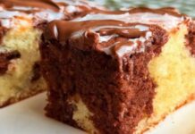 MERMERNI KOLAČ S VANILIJOM I ČOKOLADOM – MEK, SOČAN I NEODOLJIV 🍫🤍