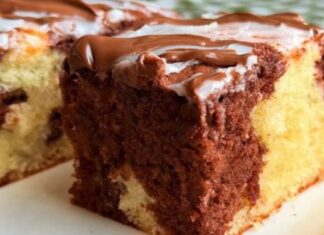 MERMERNI KOLAČ S VANILIJOM I ČOKOLADOM – MEK, SOČAN I NEODOLJIV 🍫🤍